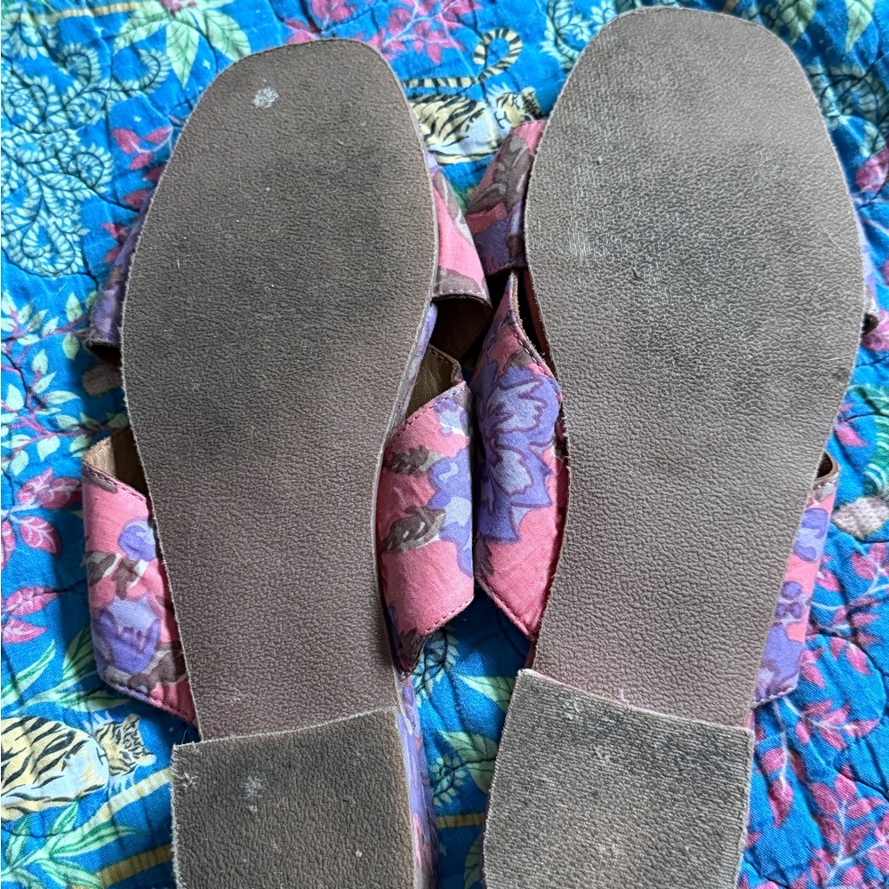 Anthropologie Willa Slide Sandals - pink and purple slip on, size 10 - Picture 10 of 10